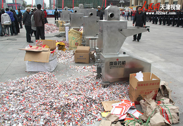 天津举办“亮剑”行动假冒伪劣商品销毁活动 共销毁假货60万件